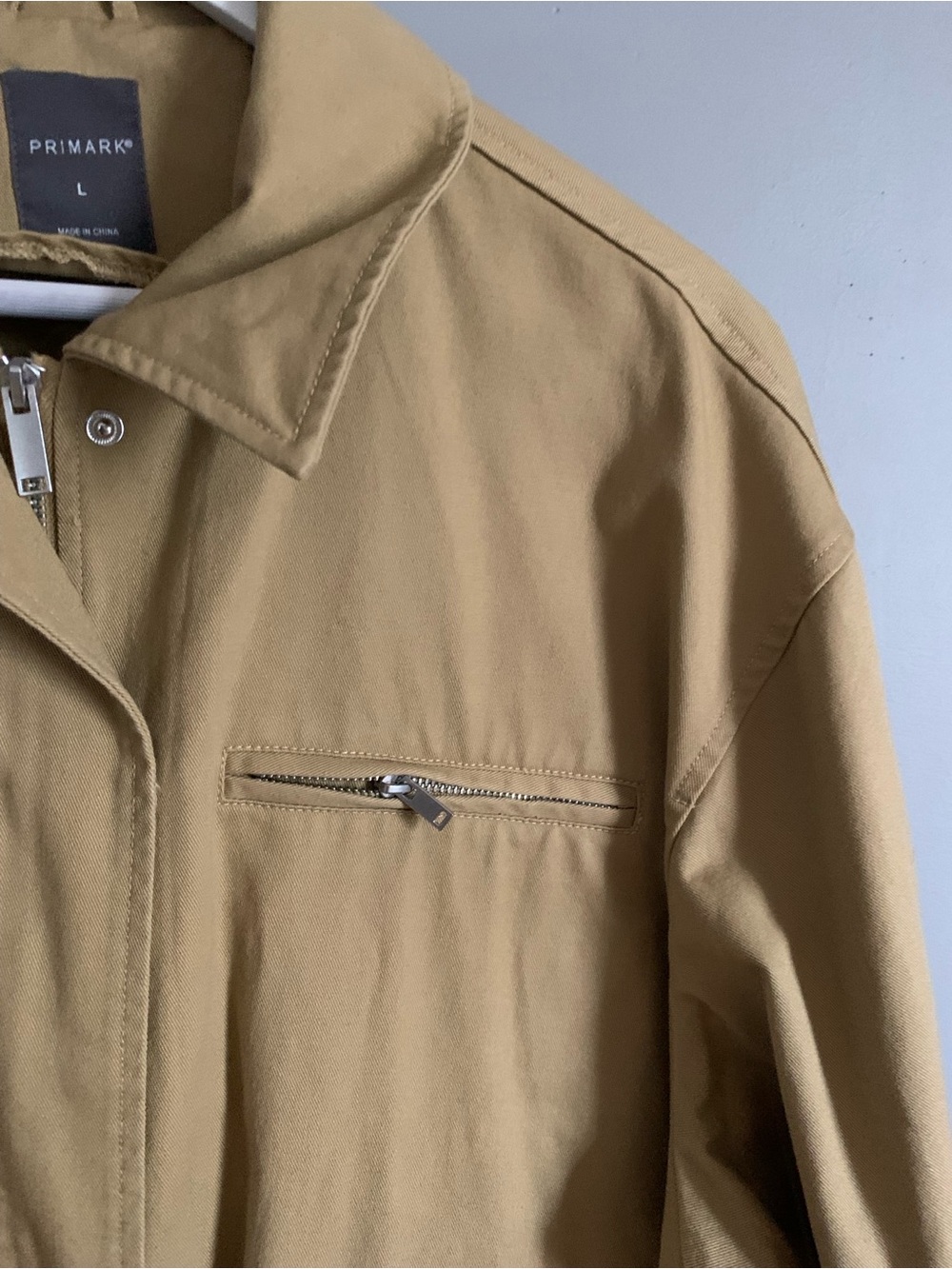Primark Tan Utility Barn Coat / Jacket with Zip Chest Pocket - Picture 3 of 3